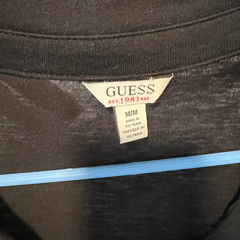 Guess Black 3/4 Sleeve Shirt Medium - Picture 2 of 2